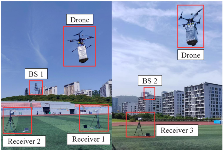 多发多收下的无人机被动追踪系统实验场景